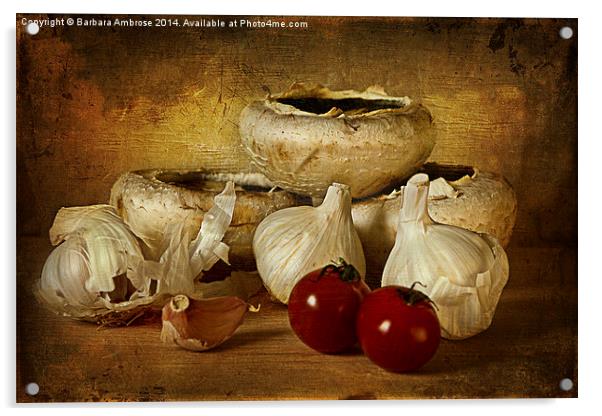 Garlic world Acrylic by Barbara Ambrose