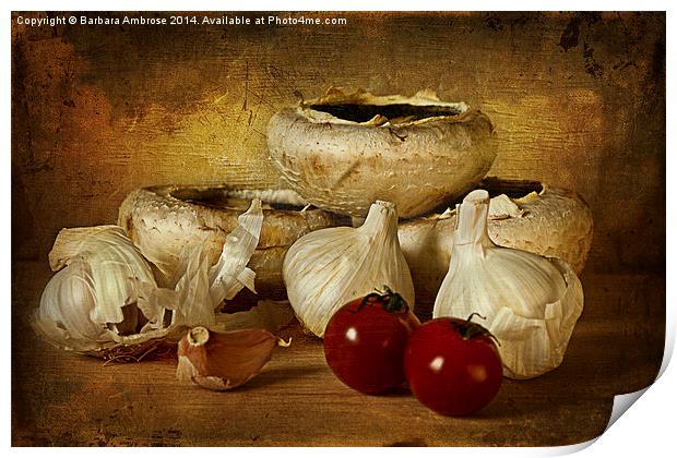 Garlic world Print by Barbara Ambrose
