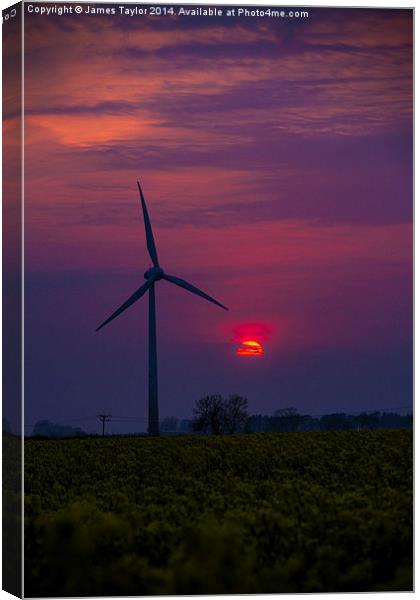 Sunset over Martham Canvas Print by James Taylor