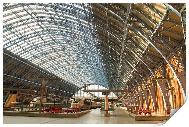St Pancras Station Late Sunshine Print by Clive Eariss