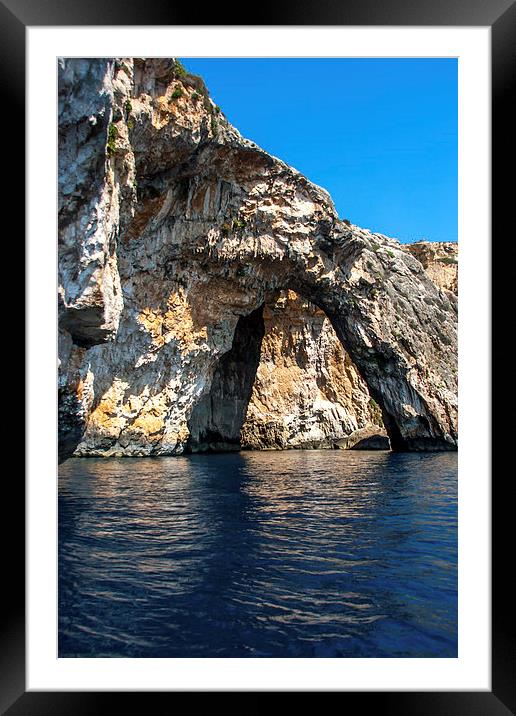 Blue Grotto by Boat Framed Mounted Print by Shaun Devenney