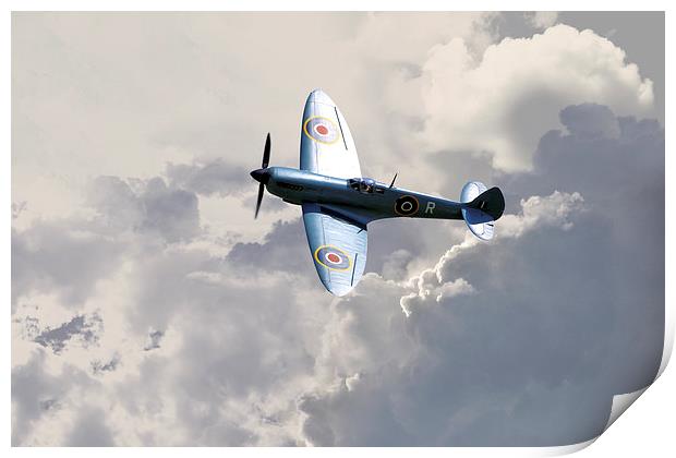 Blue Spitfire Print by J Biggadike