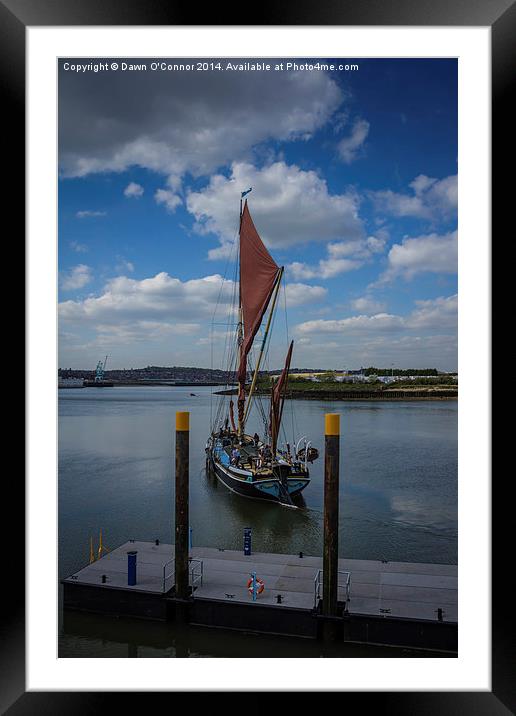 Edith May Thames Barge Framed Mounted Print by Dawn O'Connor