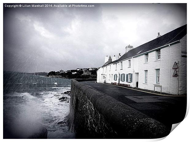 Fishermans Cottages Print by Lilian Marshall