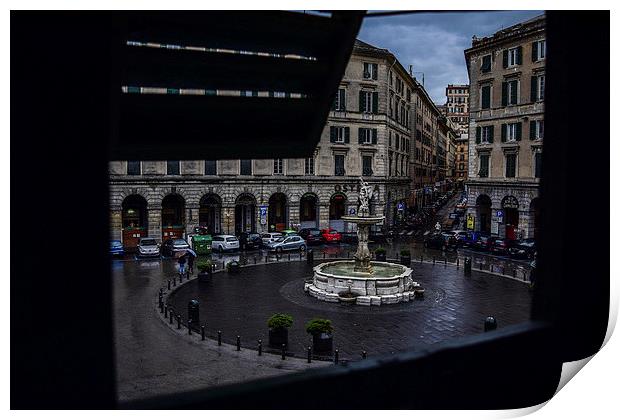 Piazza Colombo, Genoa Print by Cristian Budeanu