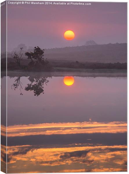 Sunrise over the pond Canvas Print by Phil Wareham