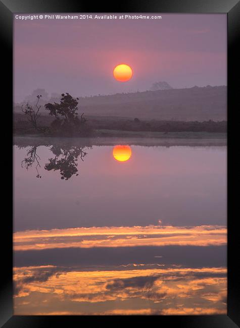 Sunrise over the pond Framed Print by Phil Wareham