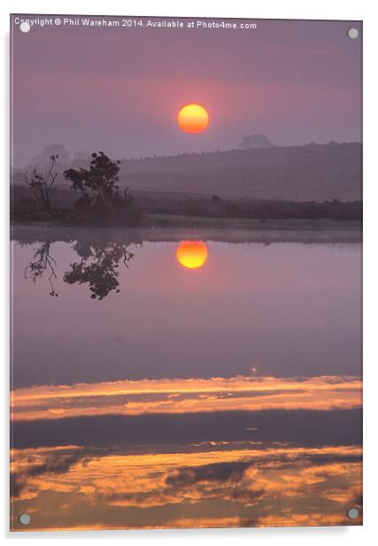 Sunrise over the pond Acrylic by Phil Wareham