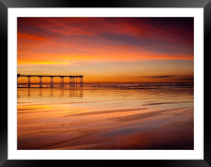 Saltburn Beach Framed Mounted Print by Dave Hudspeth Landscape Photography