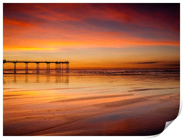 Saltburn Beach Print by Dave Hudspeth Landscape Photography
