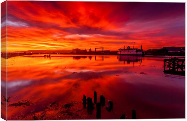 The Skys on Fire Canvas Print by Dave Hudspeth Landscape Photography