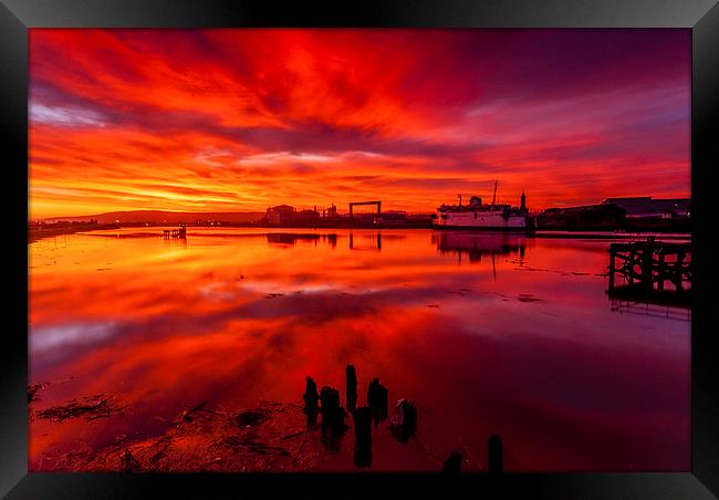 The Skys on Fire Framed Print by Dave Hudspeth Landscape Photography