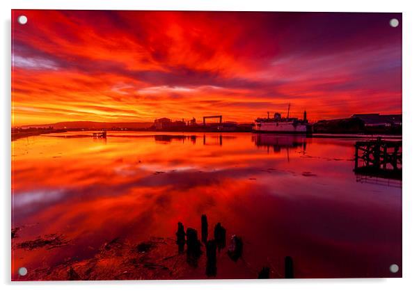 The Skys on Fire Acrylic by Dave Hudspeth Landscape Photography