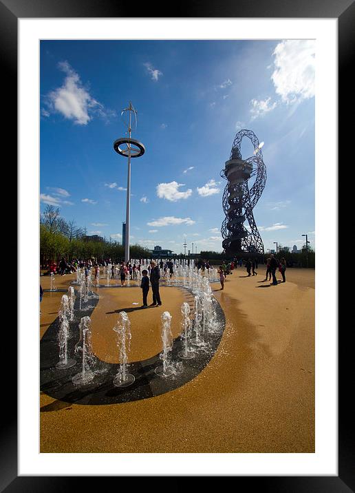 ARCELORMITTAL ORBIT Water Fountains Framed Mounted Print by David French