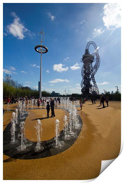 ARCELORMITTAL ORBIT Water Fountains Print by David French