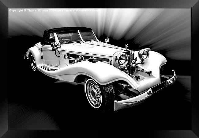 Mercedes-Benz 540K in mono Framed Print by Thanet Photos