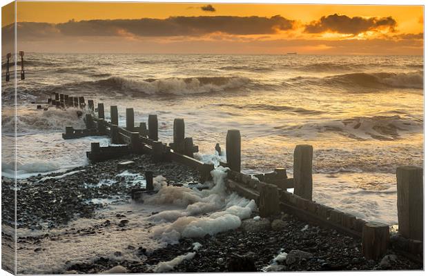 Foaming Sea at Overstrand Canvas Print by Stephen Mole
