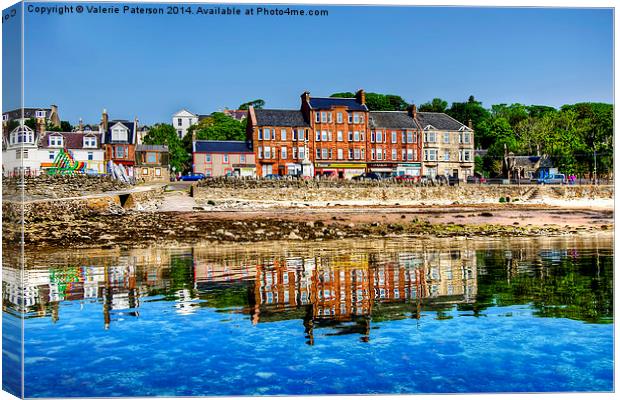 Millport Beach Reflection Canvas Print by Valerie Paterson