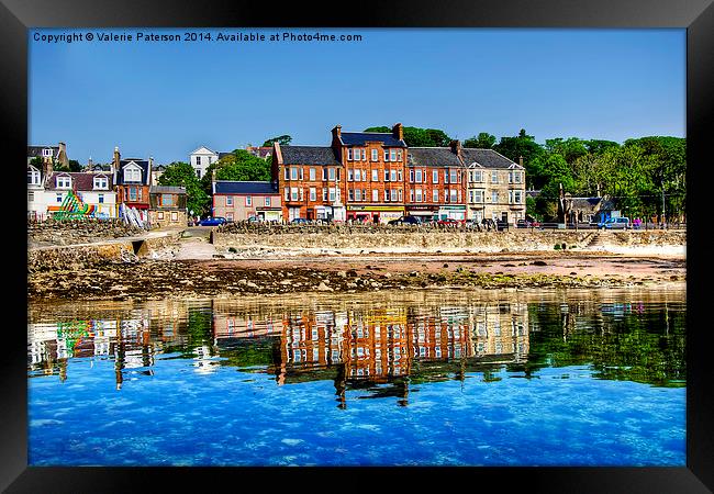 Millport Beach Reflection Framed Print by Valerie Paterson