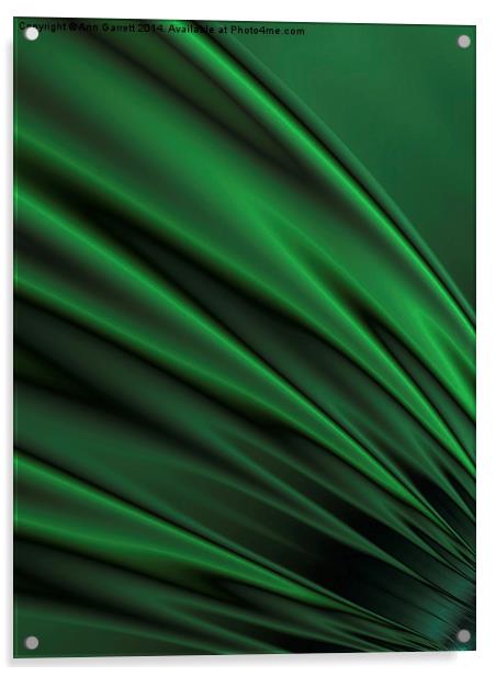 Green Satin - A Fractal Abstract Acrylic by Ann Garrett