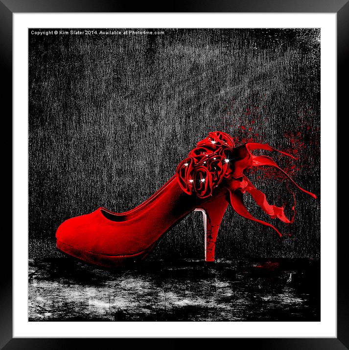 The Red Shoe Framed Mounted Print by Kim Slater