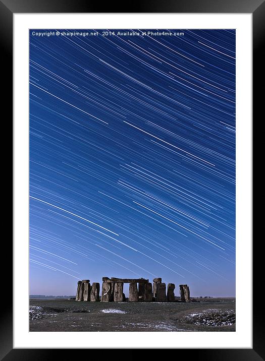 Stonehenge Startrails - 2 Framed Mounted Print by Sharpimage NET