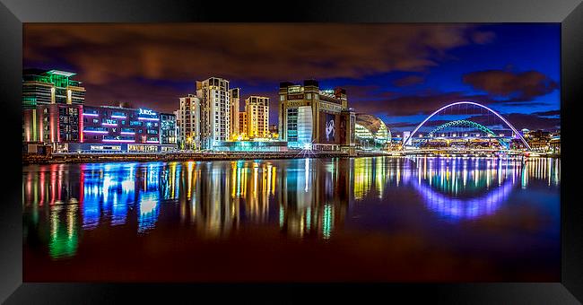River Tyne at Night Framed Print by Brian Smith