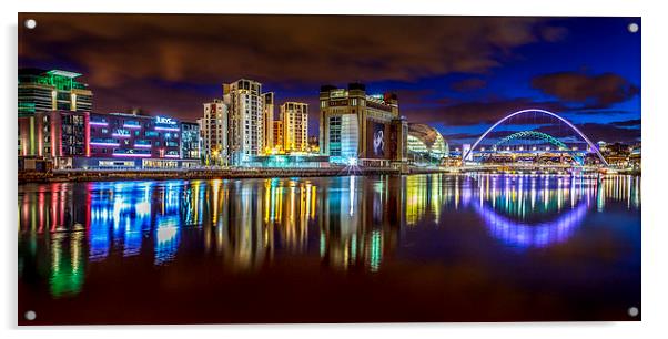 River Tyne at Night Acrylic by Brian Smith
