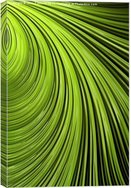 Green Flow Abstract Canvas Print by John Edwards