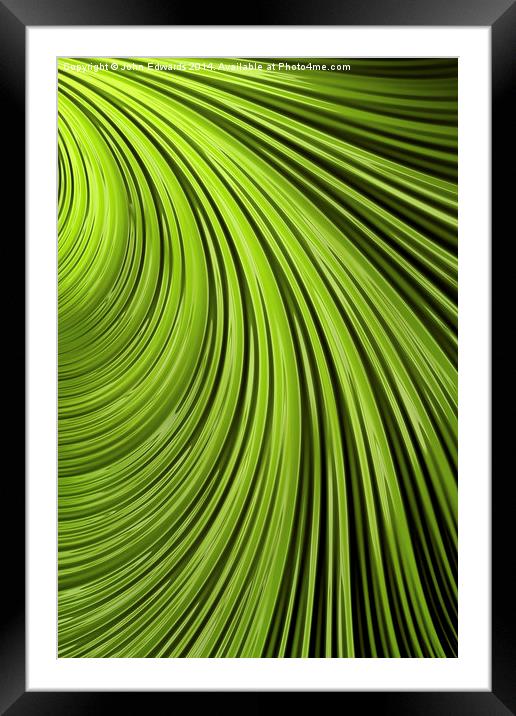 Green Flow Abstract Framed Mounted Print by John Edwards