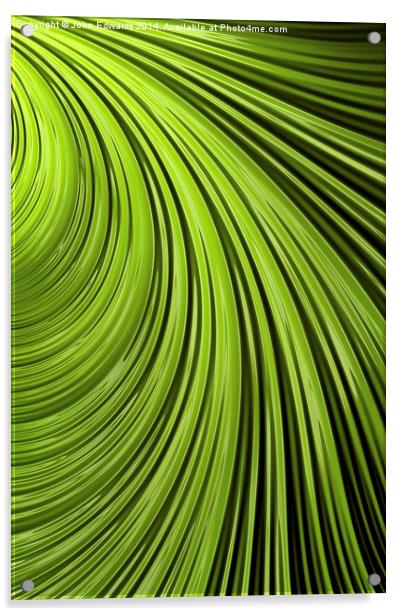 Green Flow Abstract Acrylic by John Edwards