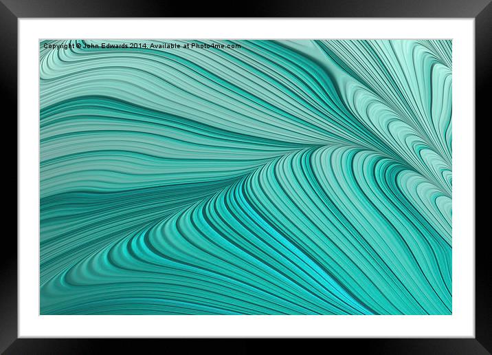 Folded Blue Green Abstract Framed Mounted Print by John Edwards