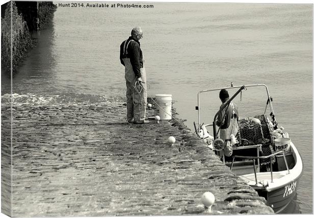 Lynmouth Fishermen Canvas Print by Peter F Hunt