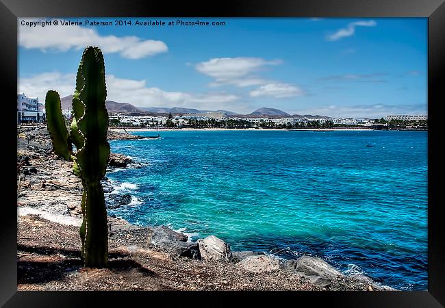 Lanzarote Shore Framed Print by Valerie Paterson