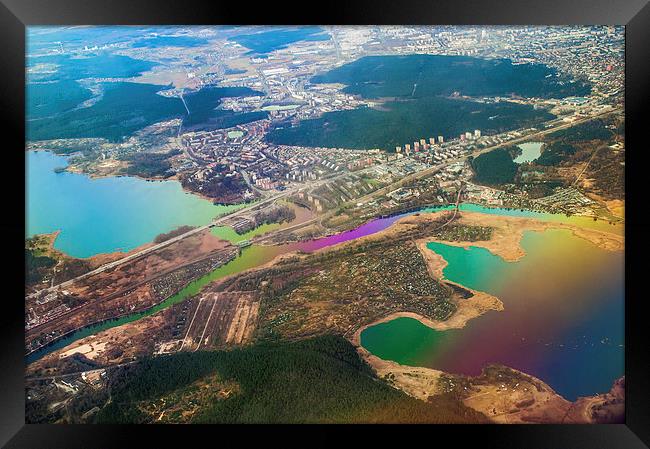 Somewhere over Latvia. Rainbow Earth Framed Print by Jenny Rainbow