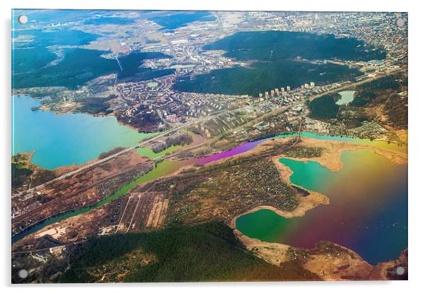 Somewhere over Latvia. Rainbow Earth Acrylic by Jenny Rainbow