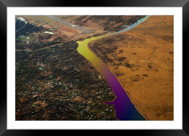 Glowing River. Rainbow Earth Framed Mounted Print by Jenny Rainbow