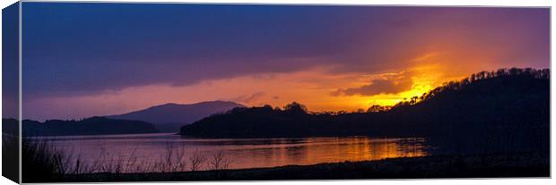 Sunset on Loch Melfort Canvas Print by Jane Hamilton