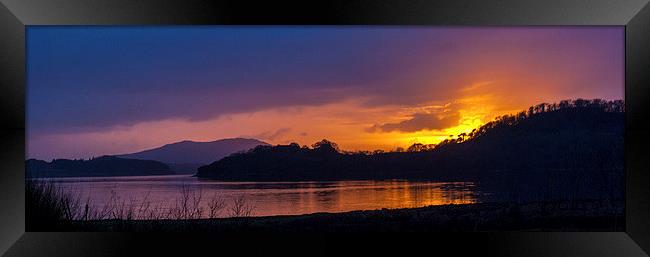 Sunset on Loch Melfort Framed Print by Jane Hamilton