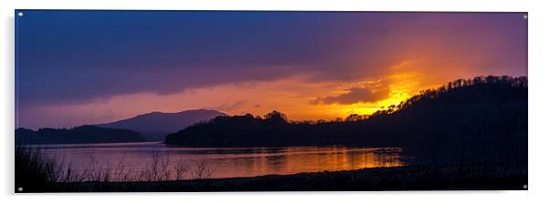 Sunset on Loch Melfort Acrylic by Jane Hamilton