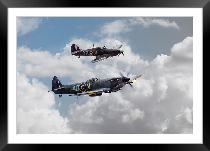 RAF Fighting Pair Framed Mounted Print by J Biggadike