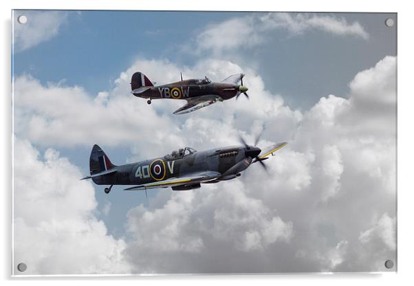 RAF Fighting Pair Acrylic by J Biggadike