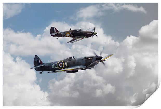RAF Fighting Pair Print by J Biggadike