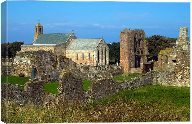 Lindisfarne Priory on the Holy Island Canvas Print by Geoff Pickering