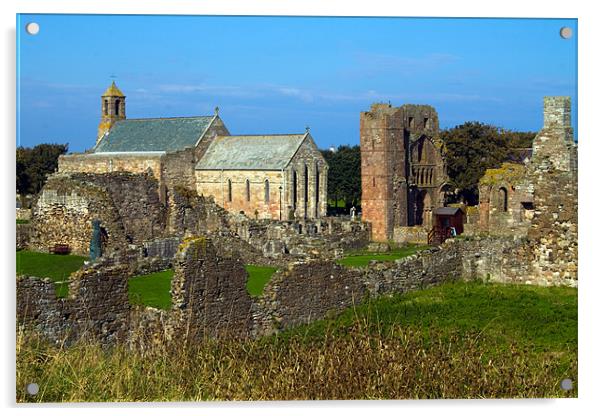 Lindisfarne Priory on the Holy Island Acrylic by Geoff Pickering