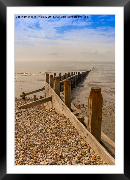 West Wittering Breakwater Framed Mounted Print by colin chalkley