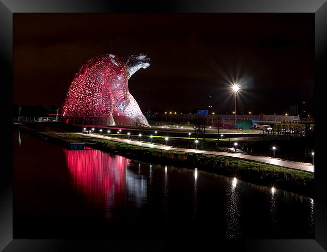 The Kelpies. Framed Print by Tommy Dickson