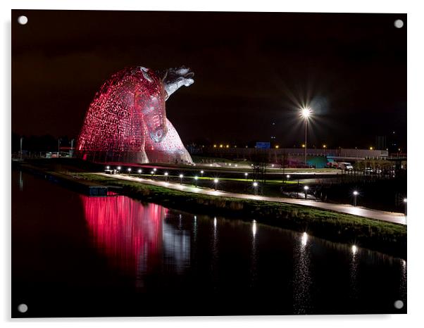 The Kelpies. Acrylic by Tommy Dickson