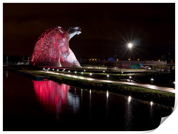 The Kelpies. Print by Tommy Dickson