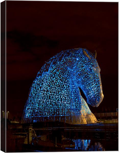 The Illuminated Beauty of The Kelpies Canvas Print by Tommy Dickson